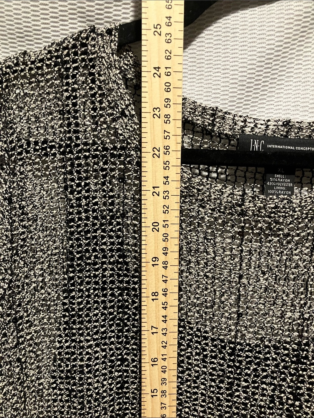 INC International Concepts Black & White Marled Knit Top - Picture 6 of 10